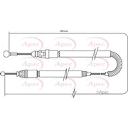 Apec Handbrake Cable Left Rear fits Nissan Primastar 2002-2003 1.9 2.0 2.5