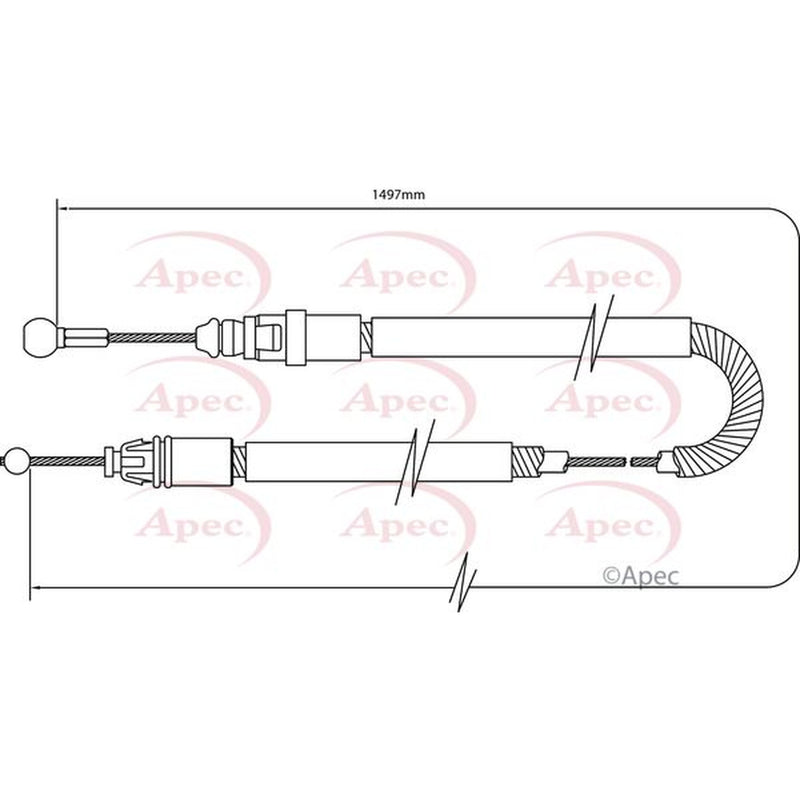 Apec Handbrake Cable Left Rear fits Nissan Primastar 2002-2003 1.9 2.0 2.5