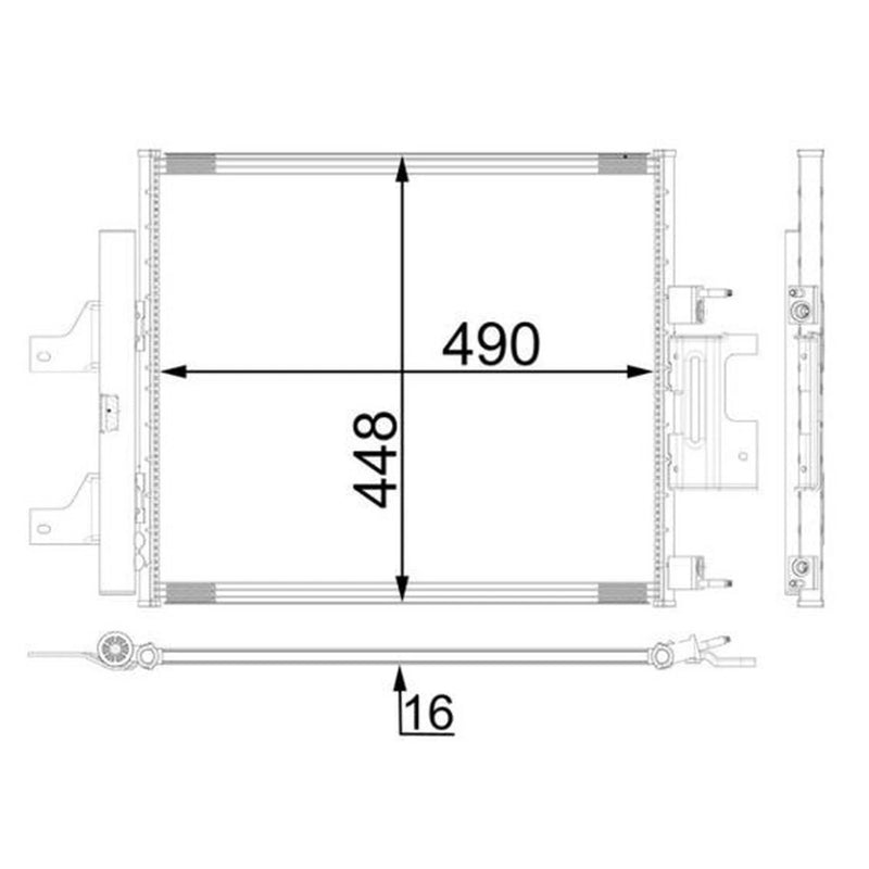 Mahle Air Conditioning Condenser fits Jaguar Xj 2009-2019 2.0 3.0