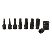 Laser Dual Drive Hex Impact Bit Socket Set 9pc 7977 Laser - Dynamic Drive