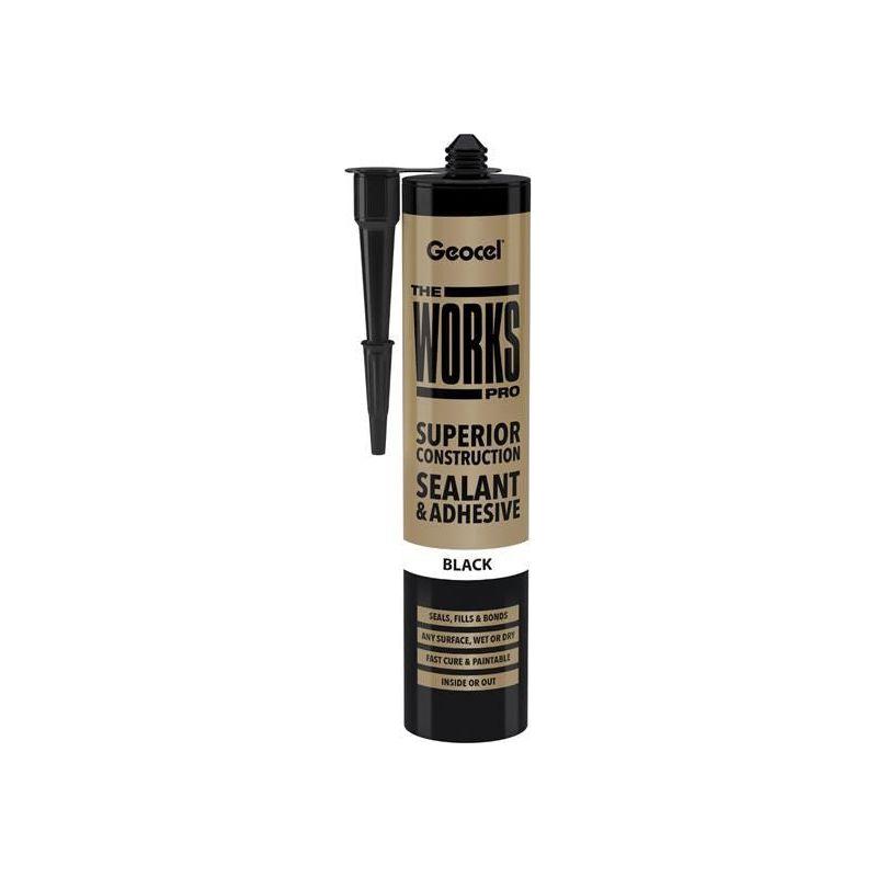 Geocel THE WORKS PRO Sealant & Adhesive Black 290ml Geocel - Town Tools
