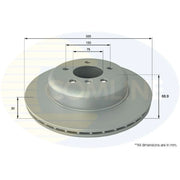 Comline Rear Brake Internally Vented Discs & Pads fits BMW 5 2009-2017