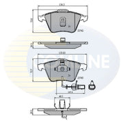 Comline Front Brake Discs & Pads fits Audi A6 C5 2000-2005 2.5 3.0