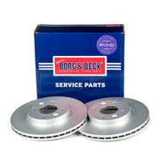 Borg & Beck Front Brake Vented Discs & Pads fits Renault Logan I 2007 on 1.5
