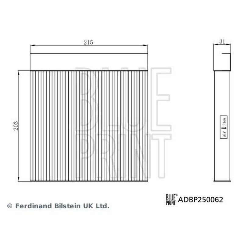Blue Print Cabin Air Filter (Pollen Filter)