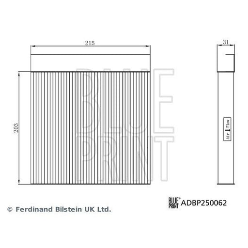 Blue Print Cabin Air Filter (Pollen Filter)