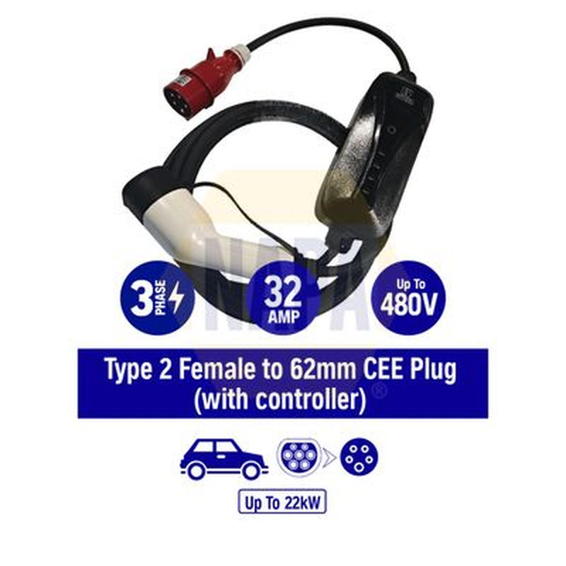 NAPA Electric Vehicle Charging Cable Charging plug type 2 fits Aiways U5 2020 on