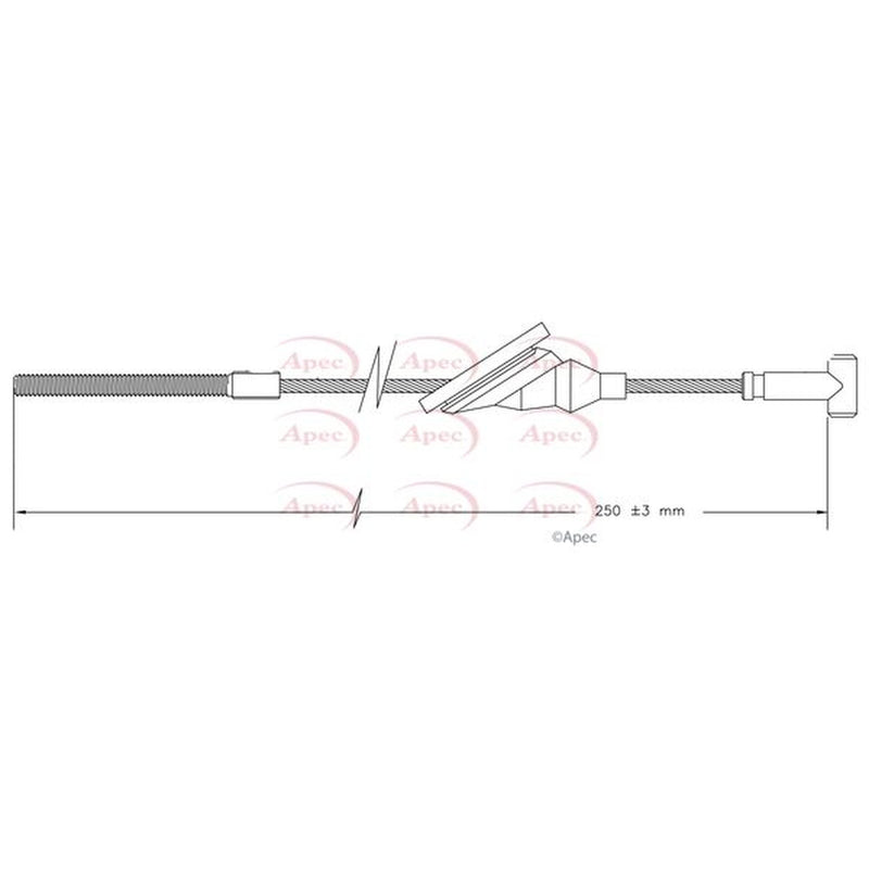 Apec Handbrake Cable Front fits Ford Tourneo Connect 2002-2013 1.8