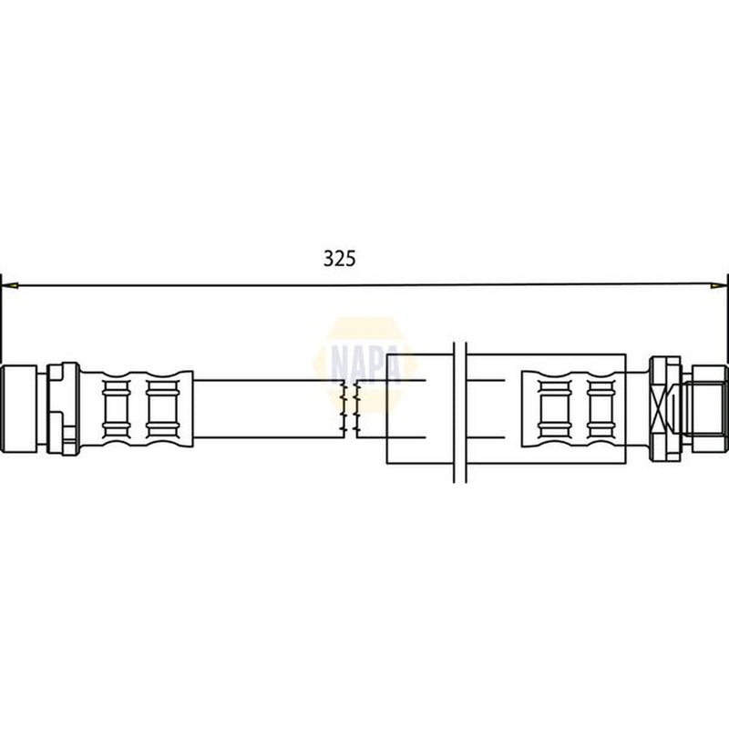 NAPA Brake Hydraulic Hose Line Rear fits Ford Fiesta V 2001-2010