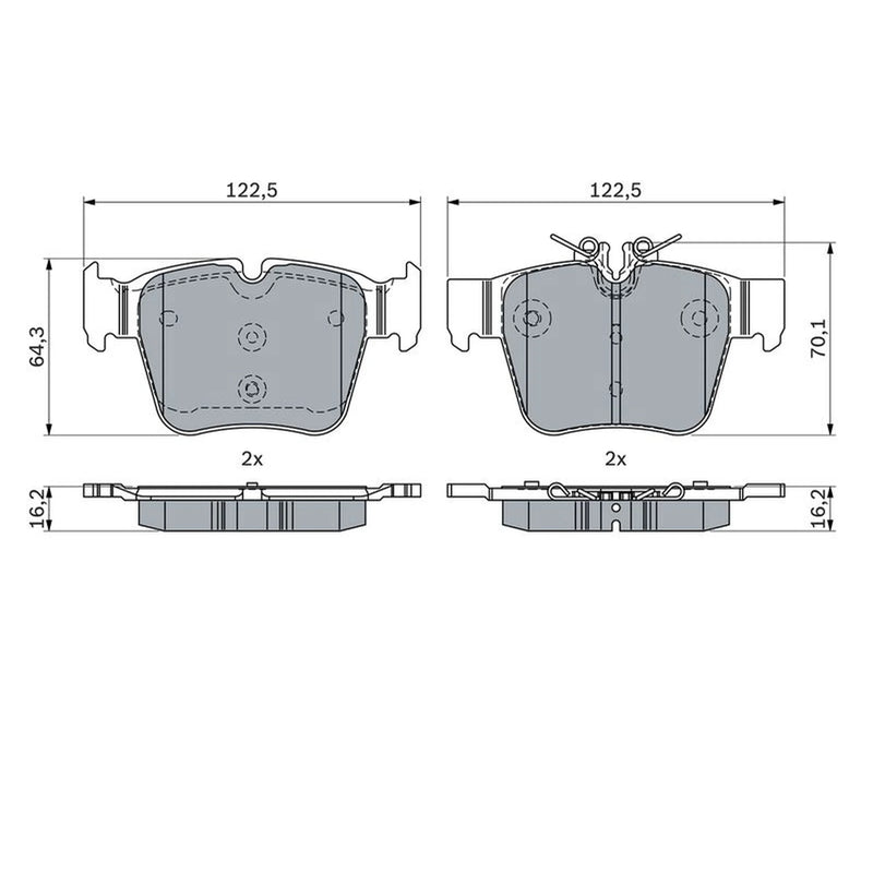 Bosch Front & Rear Pads fits Mercedes-Benz Glc 2015-2023
