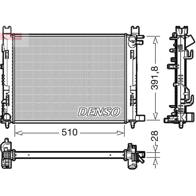 Denso Engine Radiator fits Dacia Dokker 2012-2021 1.2 1.3 1.5 1.6