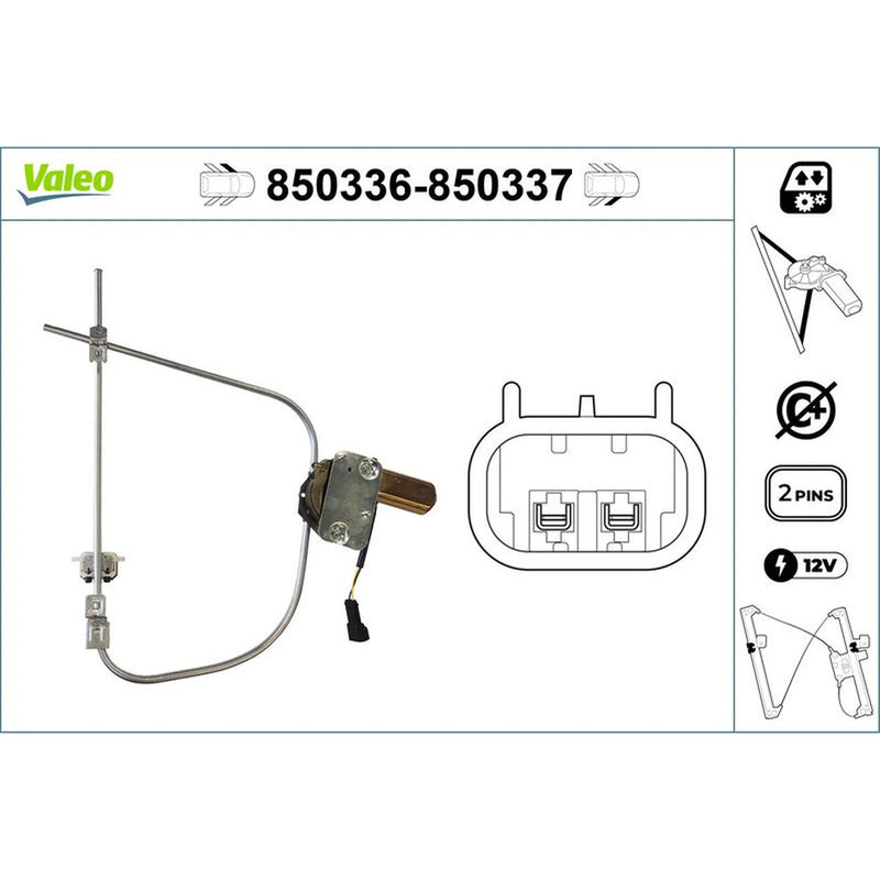 Valeo Electric Window Regulator Lifter Right Front 850337