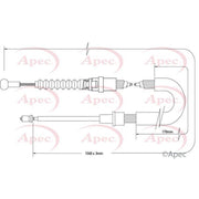 Apec Handbrake Cable Left Rear fits VW Touran 2003-2010 1.6 1.9 2.0