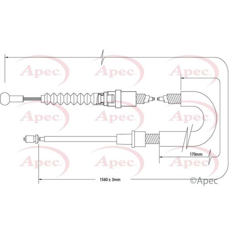 Apec Handbrake Cable Right Rear CAB1534
