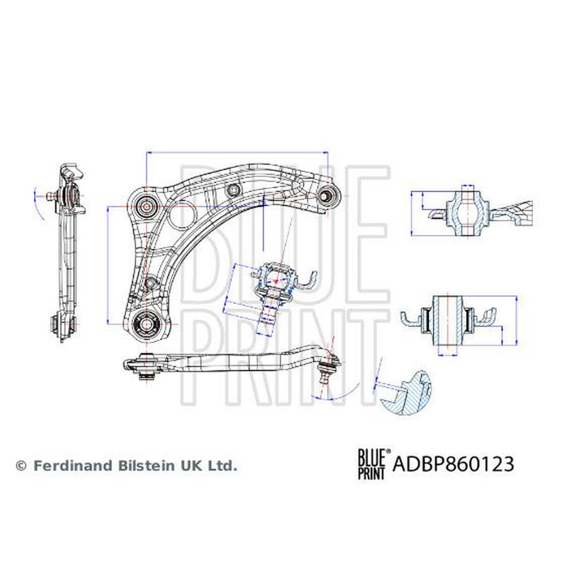 Blue Print Control/Trailing Arm Front Right fits Nissan Micra V 2016 on