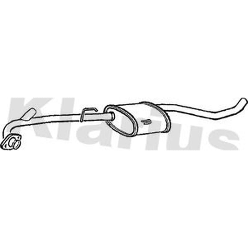 Klarius Box With Centre Pipe (Rh) Centre right fits Opel Omega B 1999-2003 2.2