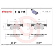 Brembo 4 x Rear Brake Pad Set fits BMW 1 2019-2020