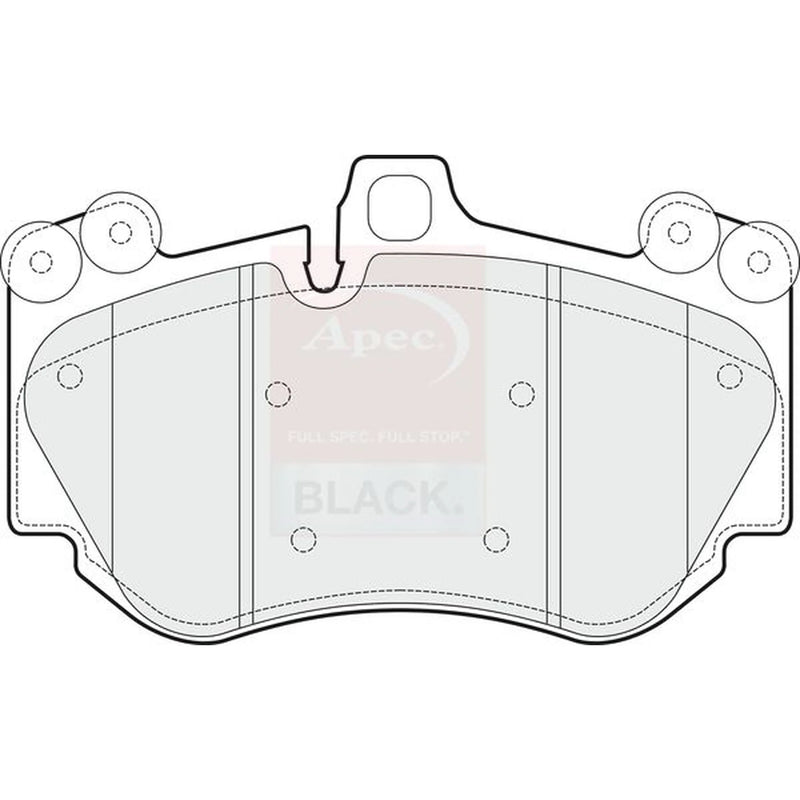 Apec Black Front Brake Pad Set fits Porsche Cayenne 2002-2010 4.5 4.8