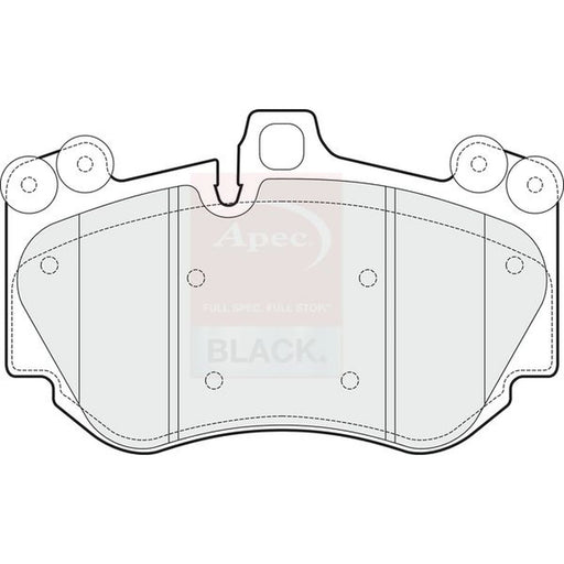 Apec Black Front Brake Pad Set fits Porsche Cayenne 2002-2010 4.5 4.8