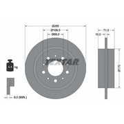 Textar 2 x Solid Rear Brake Discs 92097800-x2