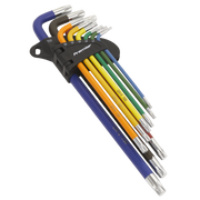 Sealey TWIN PACK EXTRA LONG Ball-End Allen Hex Key & TORX TRX Star Set Coloured Sealey  - Dynamic Drive