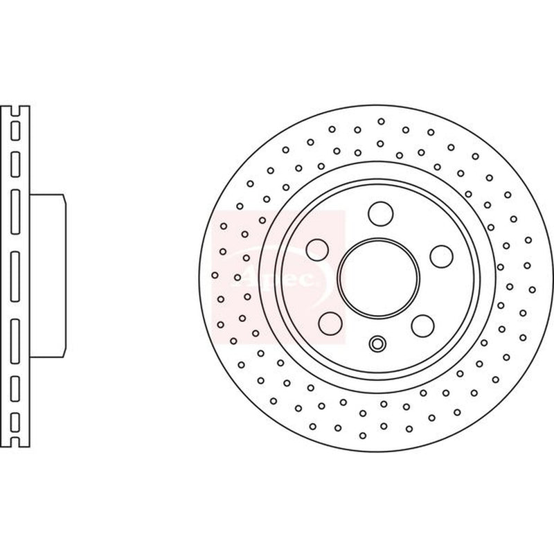 Apec 2 x Perforated/Vented Brake Discs fits Mercedes-Benz M-Class 2011-2015
