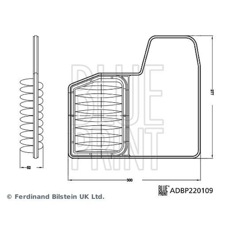 Blue Print Engine Air Filter fits Suzuki Ignis III 2020 on 1.2