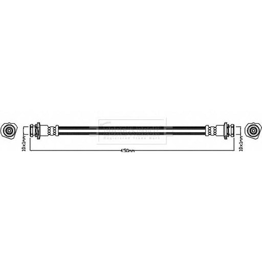Borg & Beck Brake Hydraulic Hose Line Rear Right BBH8580