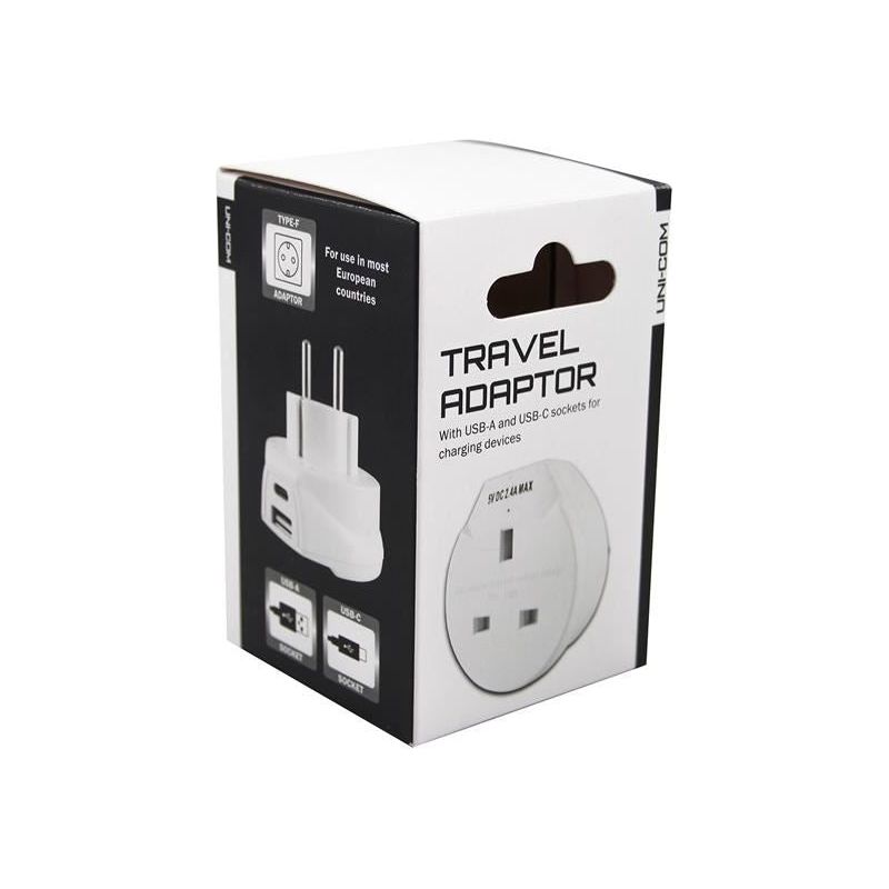 Uni-Com Travel Socket with USB Charger Uni-Com - Dynamic Drive