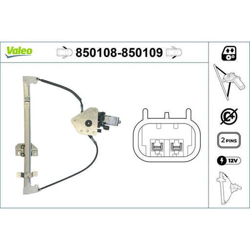 Valeo Electric Window Regulator Lifter Right Front 850109