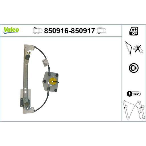 Valeo Electric Window Regulator Lifter Left Rear 850916