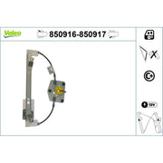 Valeo Electric Window Regulator Lifter Right Rear 850917