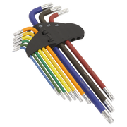 Sealey Premier 9pc Colour Coded Extra Long Trx Star Torx Allen Key Set T10-T50 Sealey  - Dynamic Drive