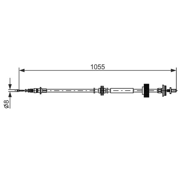Bosch Handbrake Cable Right Rear fits Mercedes-Benz S-Class 2005-2013