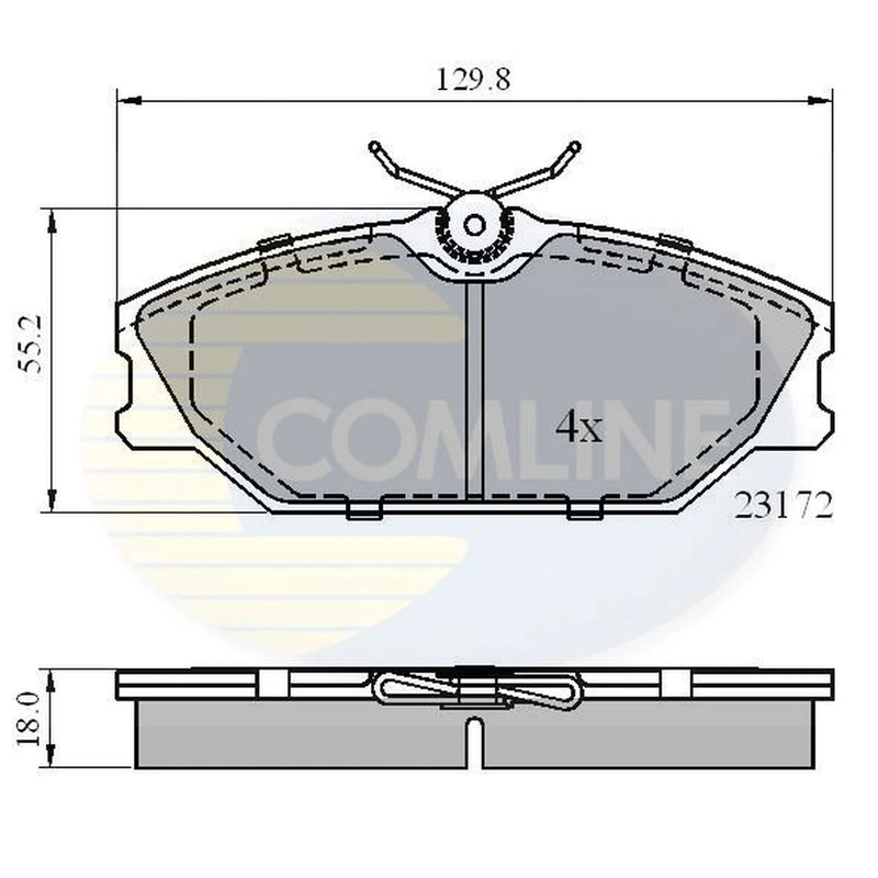 Comline 4 x Front Brake Pad Set fits Renault Clio 2000-2009 2.0