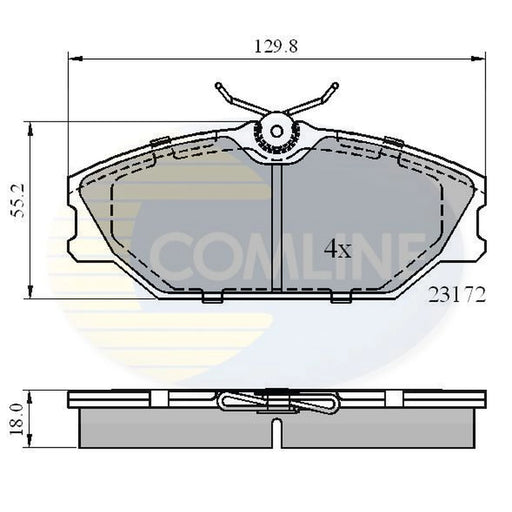 Comline 4 x Front Brake Pad Set fits Renault Clio 2000-2009 2.0