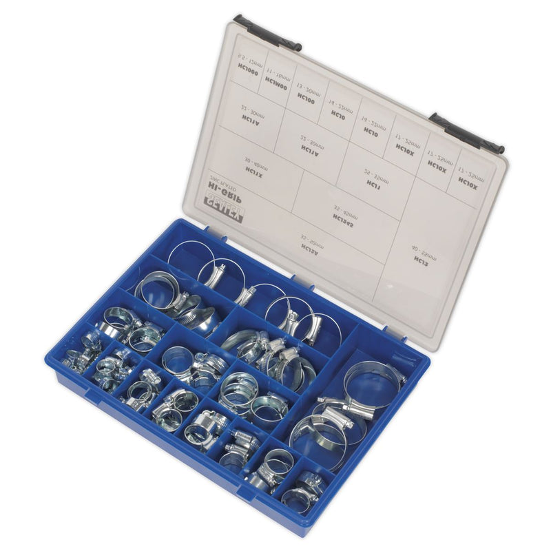 Sealey HI-GRIPï Hose Clip Assortment 81pc Sizes9.5-55mm HCJ85AC Sealey - Dynamic Drive