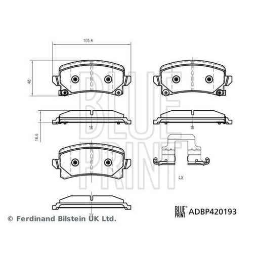 Blue Print Rear Brake Pad Set ADBP420193