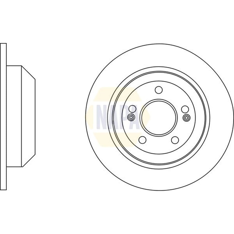 NAPA 2 x Solid Rear Brake Discs NBD5584-x2