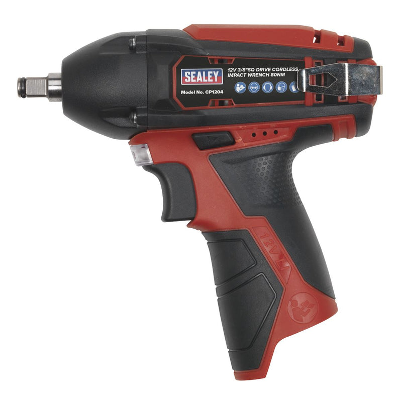 Sealey Cordless Impact Wrench 3/8"Sq Drive 80Nm 12V SV12 Series Body Only Sealey - Dynamic Drive