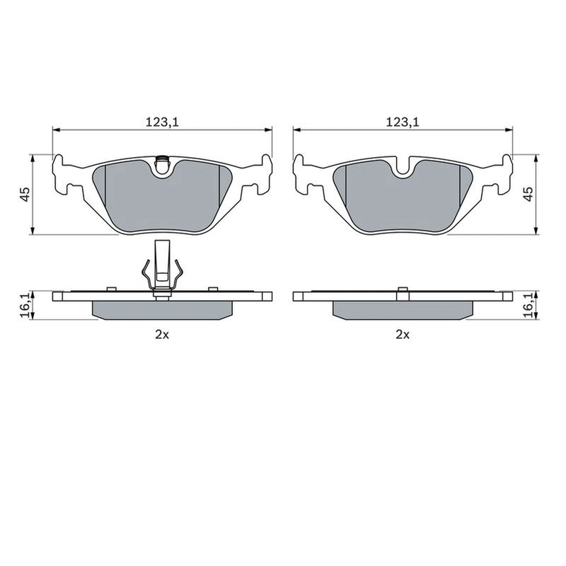 Bosch Front & Rear Pads fits BMW Z1 Roadster 1988-1991 2.5
