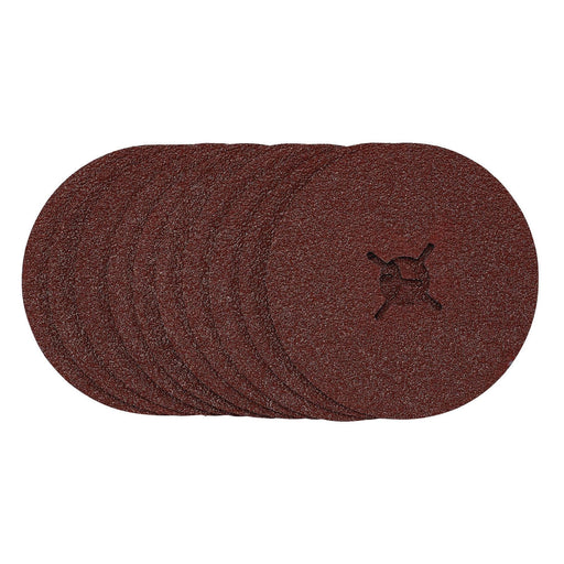 Draper Fibre Sanding Discs, 125mm, 36 Grit, (Pack of 10) 68628 Draper - Dynamic Drive