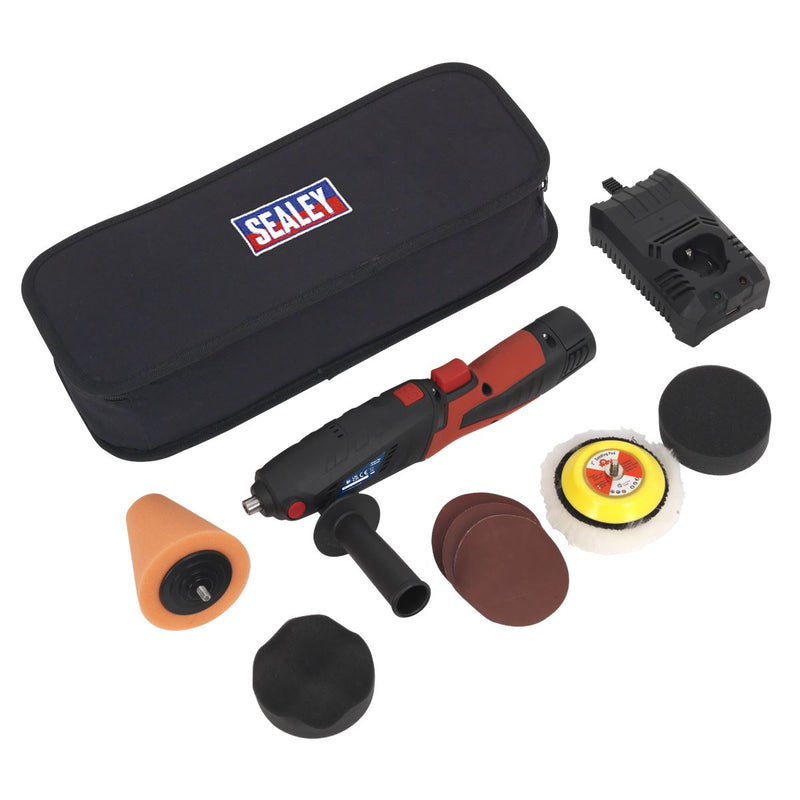 Sealey Cordless Mini Sander/Polisher Kit75mm 12V Lithium-ion CP2812V Sealey - Dynamic Drive