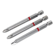 Sealey Power Tool Bit Phillips #2 Colour-Coded S2 75mm Pack of 3 AK210511 Sealey - Dynamic Drive