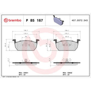 Brembo 4 x Front Brake Pad Set fits Audi A1 2018 on