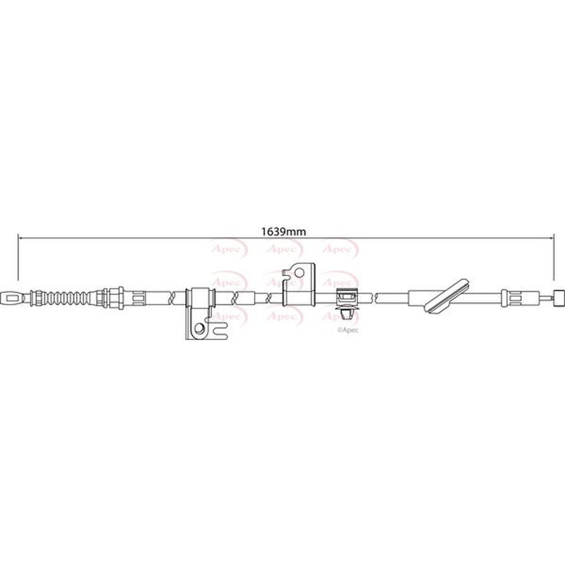 Apec Handbrake Cable Left Rear fits Honda Jazz II 2002-2008 1.2 1.3