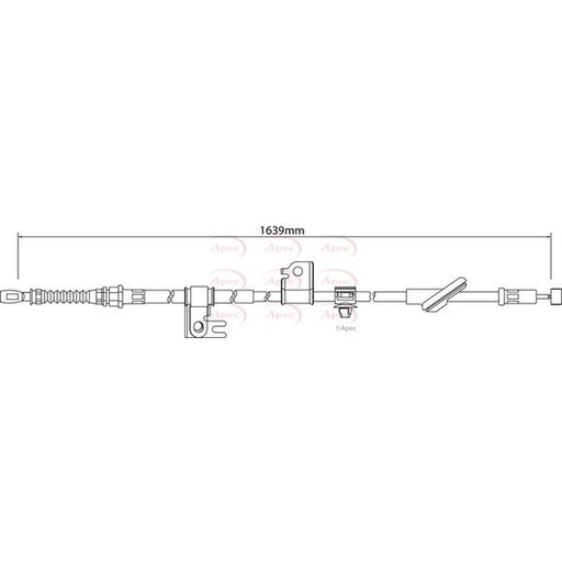 Apec Handbrake Cable Left Rear fits Honda Jazz II 2002-2008 1.2 1.3