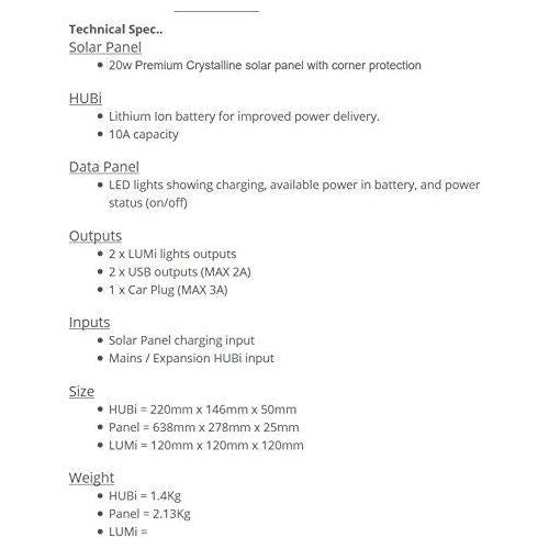 HUBi 10K Solar Panel Kit HUBI1010A Solar Technologies - Dynamic Drive
