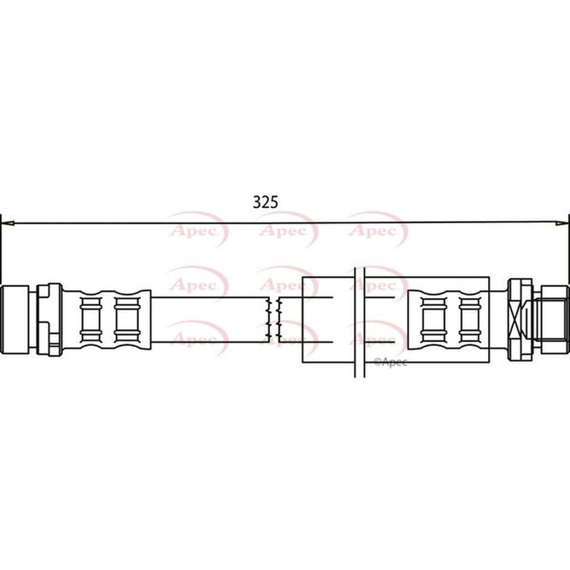Apec Brake Hydraulic Hose Line Rear fits Ford Fiesta V 2001-2010