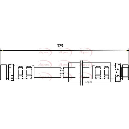 Apec Brake Hydraulic Hose Line Rear fits Ford Fiesta V 2001-2010